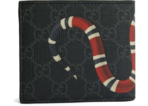 Gucci Kingsnake Wallet GG Supreme (8 Card Slots) Black 